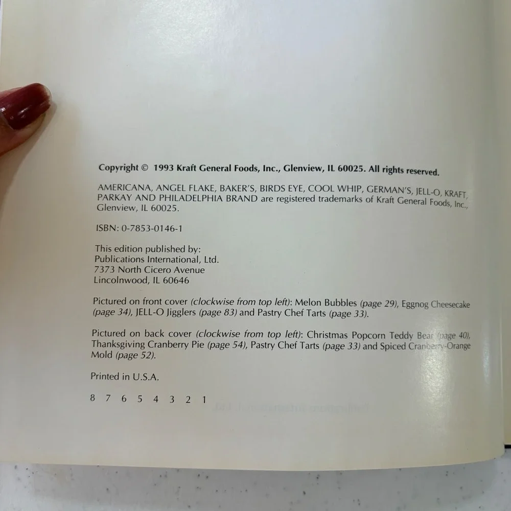 More Joys of Jell-O Brand Hardcover Cookbook 1993 Vintage Dessert Recipes 96 PGs